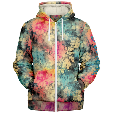 Chokefish™ Microfleece Zip-Up Hoodie Acid-Wash Colors-009